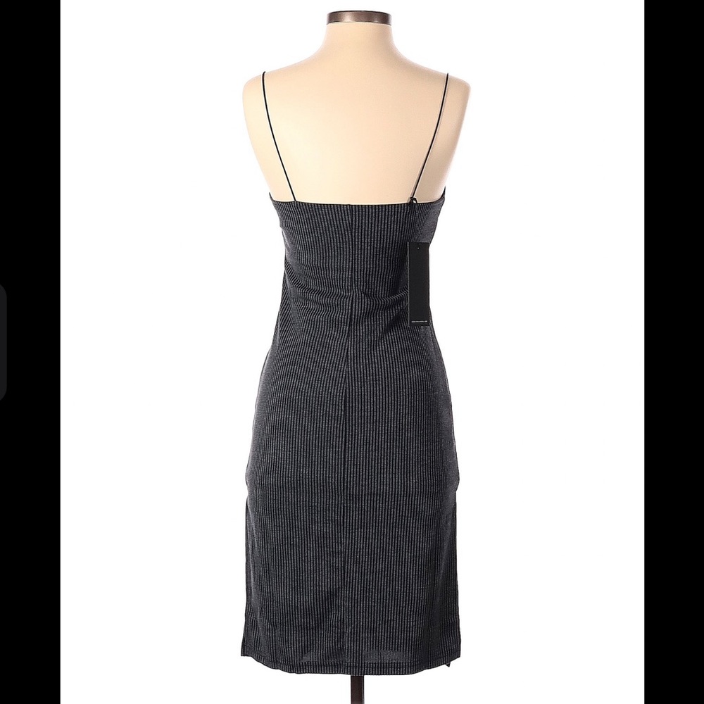 Grey/black ribbed spaghetti strap dress NWOT